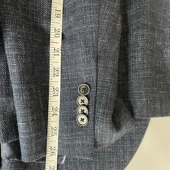 Joseph Abboud Mens 50 Regular Indigo Blue Tollegno 1900 Sport Coat Wool Blazer - Picture 12 of 15